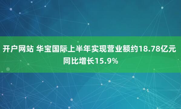 开户网站 华宝国际上半年实现营业额约18.78亿元 同比增长15.9%